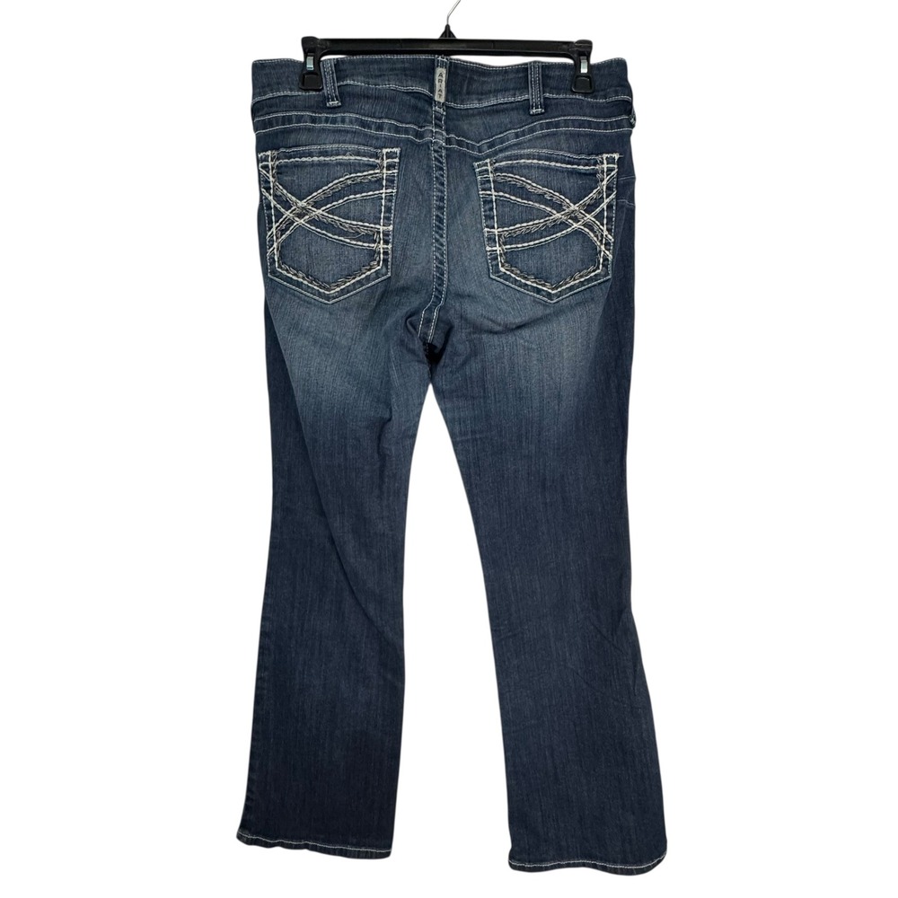Ariat Real Denim Bootcut Jeans Dark Wash Contrast Stitch 33R 10017510 - Picture 9 of 13